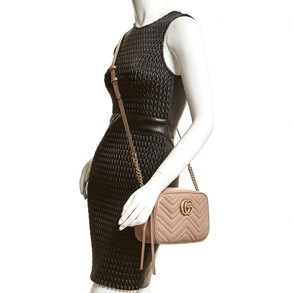 Gucci NWT GG Marmont Small Matelasse Leather Crossbody Camera Bag $1790 - Picture 2 of 3